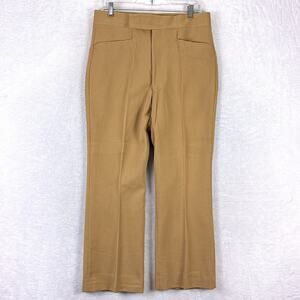 VTG 70s Double Knit Disco Pants Men 34 (32) Tan Saturday Night Fever Going Out
